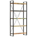 bogreol med 5 hylder 90x30x180 cm massivt genbrugstræ