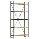 bogreol med 5 hylder 90x30x180 cm massivt genbrugstræ