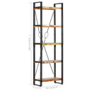 bogreol med 5 hylder 60x30x180 cm massivt genbrugstræ