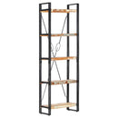 bogreol med 5 hylder 60x30x180 cm massivt genbrugstræ