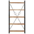 bogreol med 5 hylder 90x30x180 cm massivt akacietræ