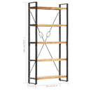 bogreol med 5 hylder 90x30x180 cm massivt akacietræ