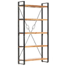 bogreol med 5 hylder 90x30x180 cm massivt akacietræ