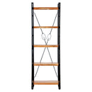 bogreol i 5 niveauer 60x30x180 cm massivt akacietræ