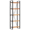 bogreol i 5 niveauer 60x30x180 cm massivt akacietræ