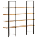 bogreol med 4 hylder 160x35x160 cm massivt mangotræ
