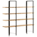 bogreol med 4 hylder 160x35x160 cm massivt mangotræ