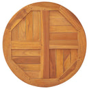 rund bordplade 2,5 cm 60 cm massivt teaktræ