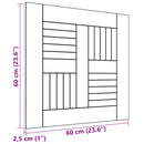 bordplade 60x60x2,5 cm massivt teaktræ
