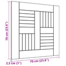 bordplade 70x70x2,5 cm massivt teaktræ