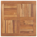 bordplade 80x80x2,5 cm firkantet massivt teaktræ