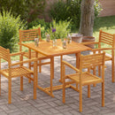 bordplade 90x90x2,5 cm firkantet massivt teaktræ