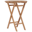 foldbart havebord Ø 60 cm massivt teaktræ