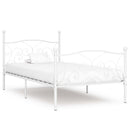 sengestel med lamelbund 90 x 200 cm metal hvid