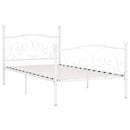 sengestel med lamelbund 90 x 200 cm metal hvid