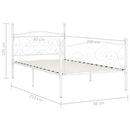sengestel med lamelbund 90 x 200 cm metal hvid
