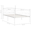 sengestel med lamelbund 90 x 200 cm metal hvid