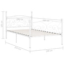 sengestel med lamelbund 100 x 200 cm metal hvid