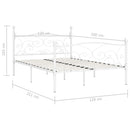 sengestel med lamelbund 120 x 200 cm metal hvid