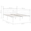 sengestel med lamelbund 140 x 200 cm metal hvid