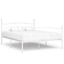 sengestel med lamelbund 200 x 200 cm metal hvid