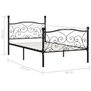 sengestel med lamelbund 90 x 200 cm metal sort