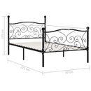 sengestel med lamelbund 90 x 200 cm metal sort