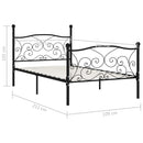 sengestel med lamelbund 100 x 200 cm metal sort