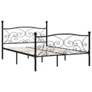 sengestel med lamelbund 140 x 200 cm metal sort