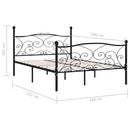 sengestel med lamelbund 140 x 200 cm metal sort