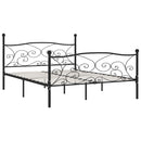 sengestel med lamelbund 200 x 200 cm metal sort