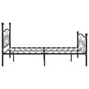 sengestel med lamelbund 200 x 200 cm metal sort
