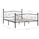 sengestel med lamelbund 200 x 200 cm metal sort