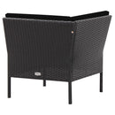 haveloungesæt 6 dele med hynder polyrattan sort