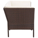 haveloungesæt 6 dele med hynder polyrattan brun