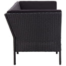 haveloungesæt 6 dele med hynder polyrattan sort