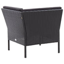 haveloungesæt 6 dele med hynder polyrattan sort
