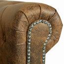 Chesterfield Sofa 3-personers Brun Kunstlæder