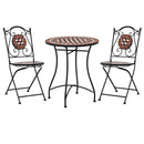 bistrosæt 3 dele mosaikdesign keramiske fliser terracotta