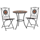 bistrosæt 3 dele mosaikdesign keramiske fliser orange og grå