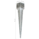 jordpløkker 2 stk. 14 x 14 x 91 cm galvaniseret stål sølvfarvet
