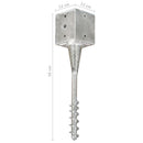 jordpløkker 6 stk. 12 x 12 x 56 cm galvaniseret stål sølvfarvet