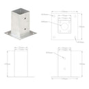 stolpefod 4 stk. 71 mm galvaniseret metal