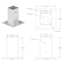 stolpefod 4 stk. 81 mm galvaniseret metal