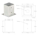 stolpefod 4 stk. 101 mm galvaniseret metal
