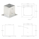 stolpefod 4 stk. 121 mm galvaniseret metal