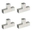 stolpebeslag T-form 4 stk. 71x71 mm galvaniseret metal