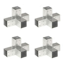 stolpebeslag X-form 4 stk. 71x71 mm galvaniseret metal