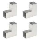 stolpebeslag L-form 4 stk. 81x81 mm galvaniseret metal