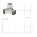 stolpebeslag Y-form 81x81 mm galvaniseret metal